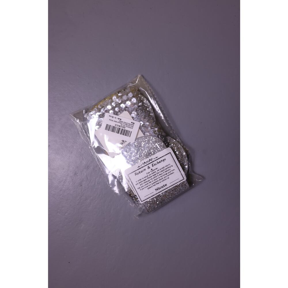 NWT silver sequin belt women's belt stretchy adjustable sparkly